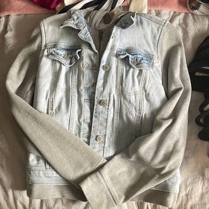 Hollister Sherpa Lined Jean Jacket/ Sweatshirt